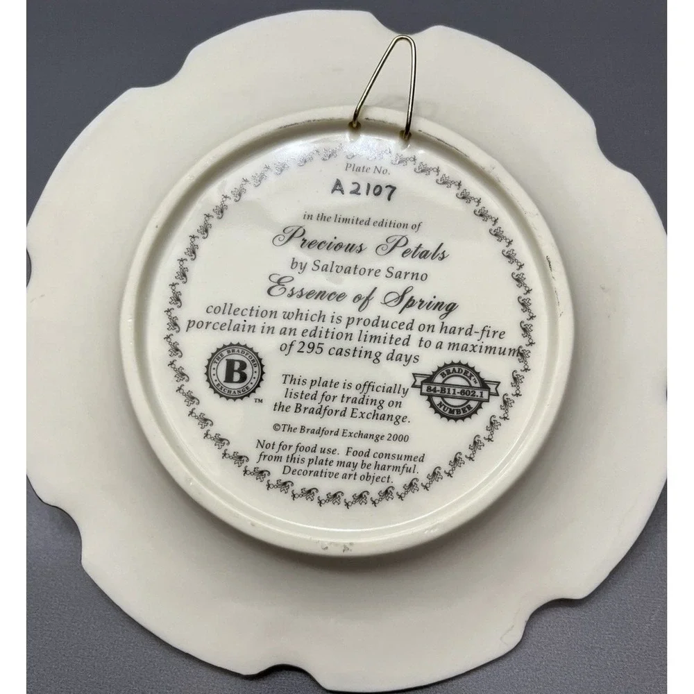 Bradford Exchange Iris Plate Precious Petals Salvatore Sarno Cottagecore Spring